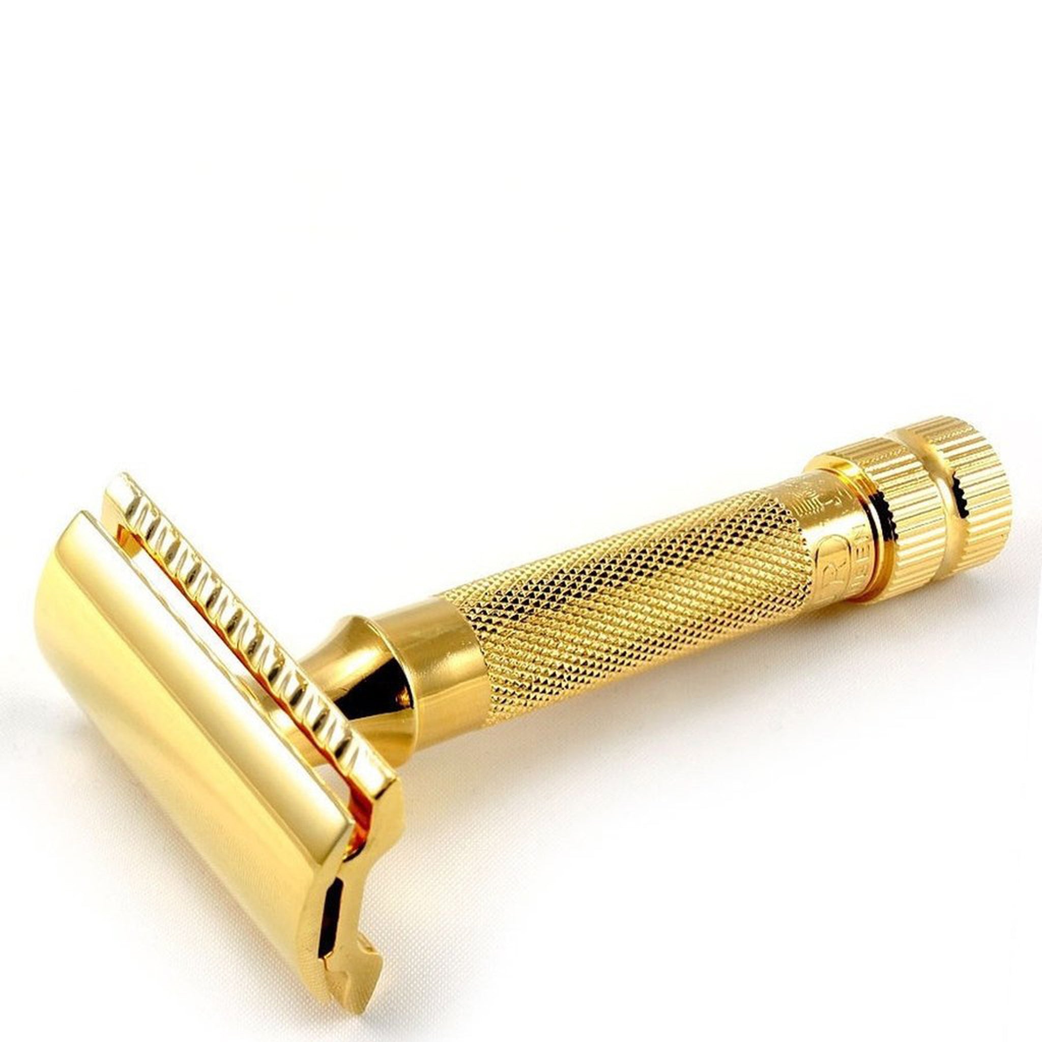 Merkur Gold Plated Classic Double Edge Safety Razor Short Handle - Burrows and Hare