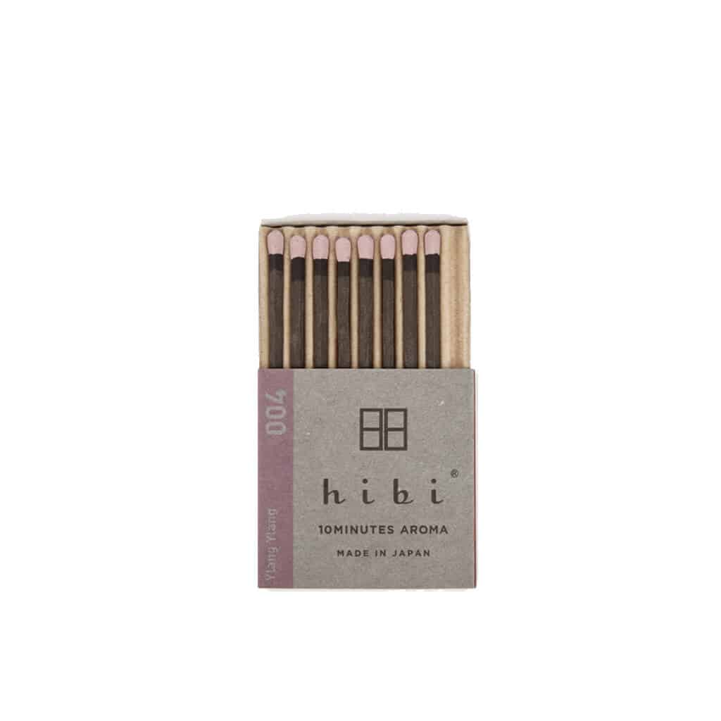 Hibi 10 Minutes Aroma Boxed Matchstick Incense - Ylang Ylang 004 - Burrows and Hare