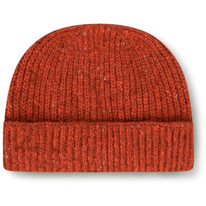 Burrows & Hare Merino Donegal Wool Beanie Hat - Orange - Burrows and Hare
