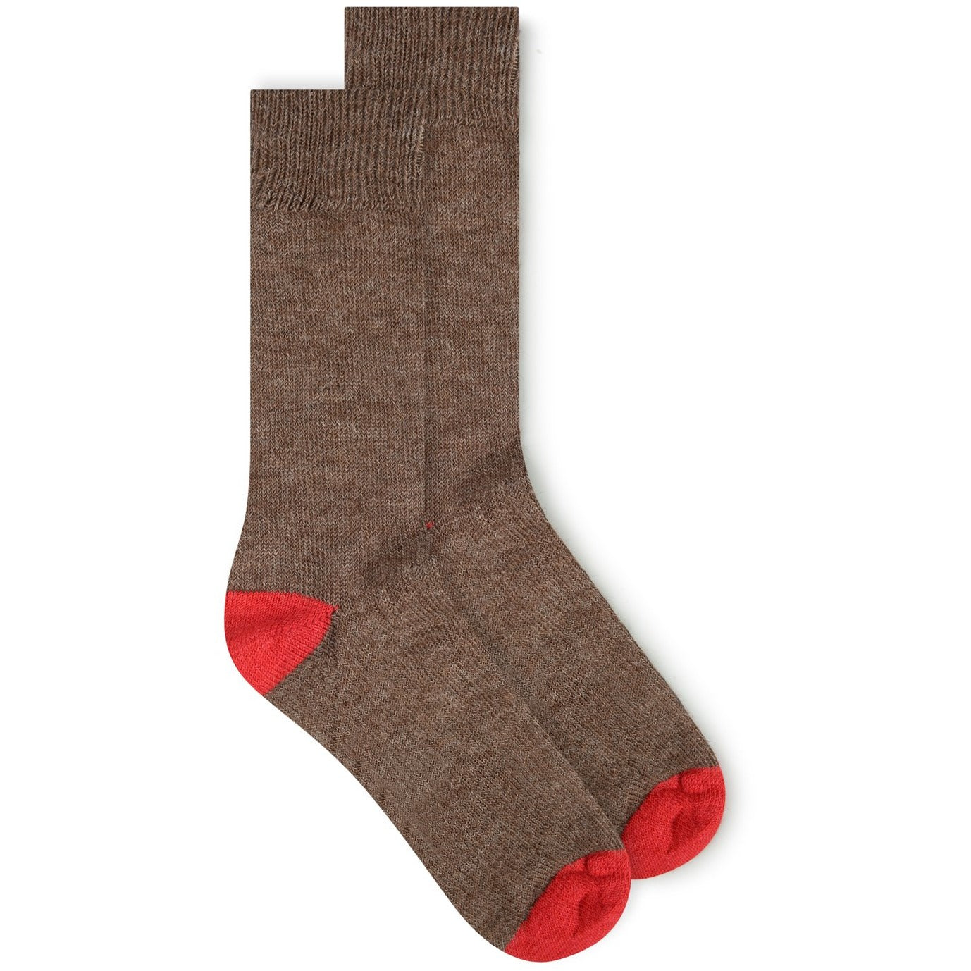 Burrows & Hare Alpaca Socks - Brown and Red