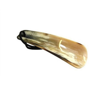 Burrows & Hare Ox Horn Shoe Horn with Leather Strap - Small - Burrows and Hare