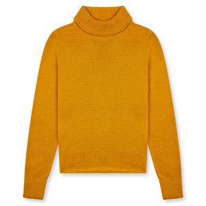 Burrows & Hare Women’s Roll Neck Jumper - Mustard - Burrows and Hare