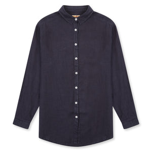 Burrows & Hare Women’s Linen Shirt - Charcoal - Burrows and Hare