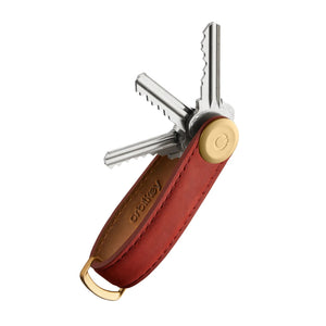 Orbitkey - Key Organiser Crazy Horse Leather Maple Red/Red - Burrows and Hare
