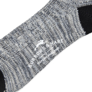 Burrows and Hare Woven Socks - Black & White - Burrows and Hare