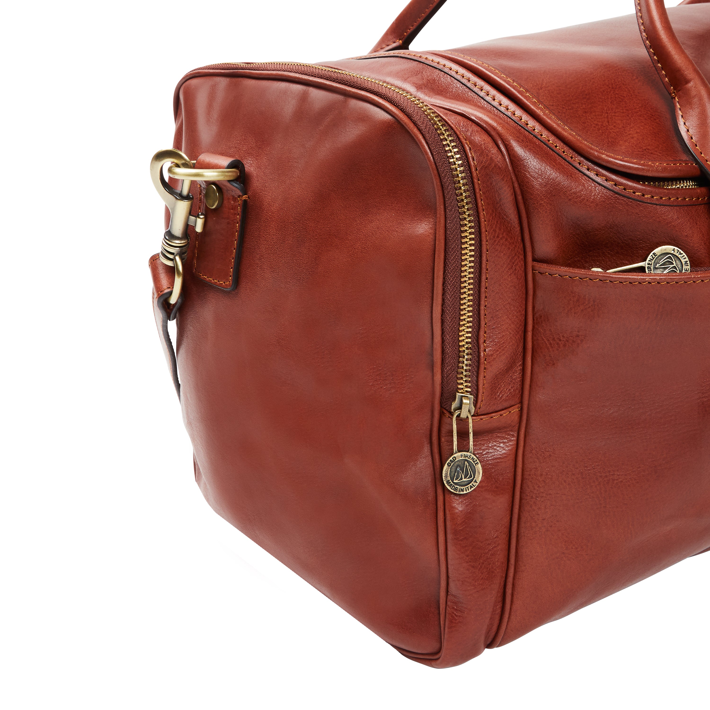 Burrows & Hare Italian Leather Weekend Bag - Tan - Burrows and Hare