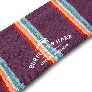 Burrows & Hare Women’s Rainbow Socks - Purple