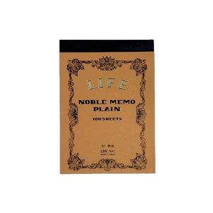 Life Japan Japanese Noble Memo Book B7 - plain - Burrows and Hare