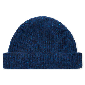 Burrows & Hare Donegal Wool Beanie Hat - Marine - Burrows and Hare