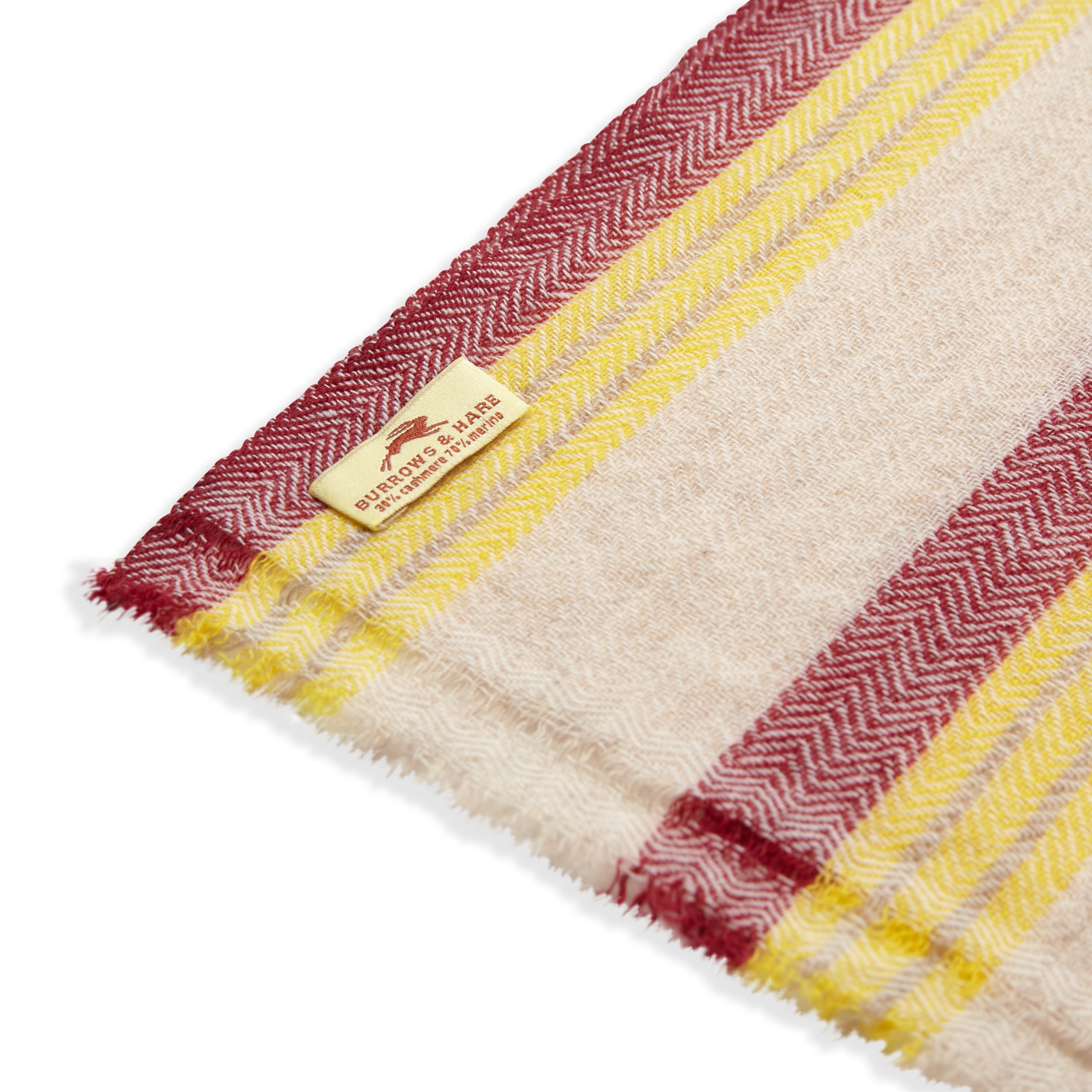 Wool Scarf Cream/Red Stripe