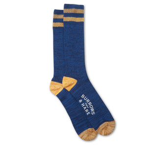 Burrows & Hare Varsity Sock - Blue - Burrows and Hare
