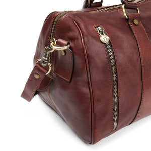 Burrows & Hare 'Arthur' Leather Overnight Bag - Brown - Burrows and Hare