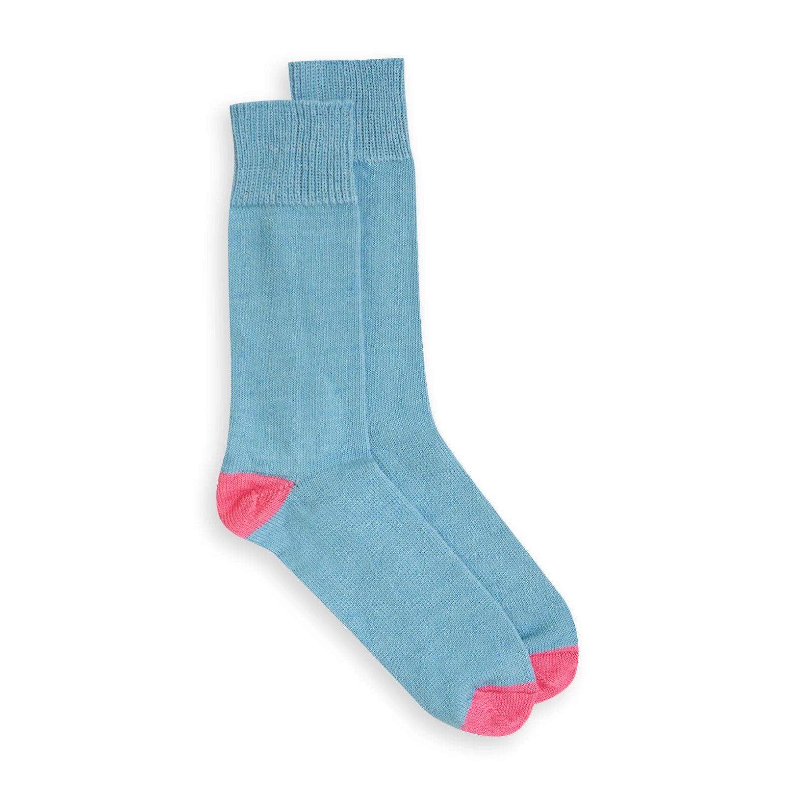 Burrows & Hare Alpaca Socks -  Sky & Pink