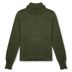 Burrows & Hare Women’s Roll Neck Jumper - Olive Green - Burrows and Hare