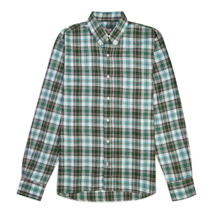 Burrows & Hare Check Button Down Shirt - Green - Burrows and Hare