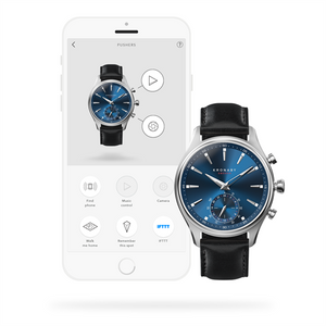 Kronaby Sekel 41mm Hybrid Smartwatch - Blue, Black Leather - Burrows and Hare