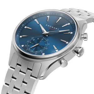 Kronaby Sekel 41mm Hybrid Smartwatch - Blue, Steel - Burrows and Hare